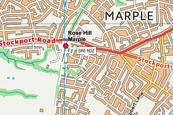 SK6 6DZ map - OS VectorMap District (Ordnance Survey)
