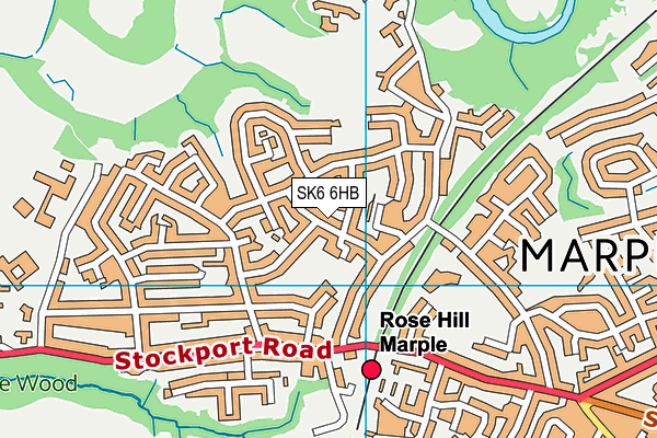 SK6 6HB map - OS VectorMap District (Ordnance Survey)