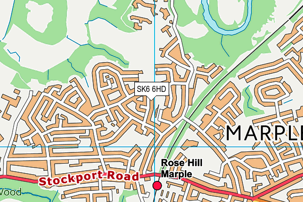 SK6 6HD map - OS VectorMap District (Ordnance Survey)