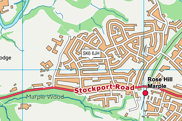 SK6 6JH map - OS VectorMap District (Ordnance Survey)
