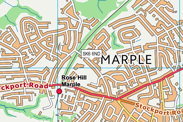 Marple Sports Club map (SK6 6ND) - OS VectorMap District (Ordnance Survey)