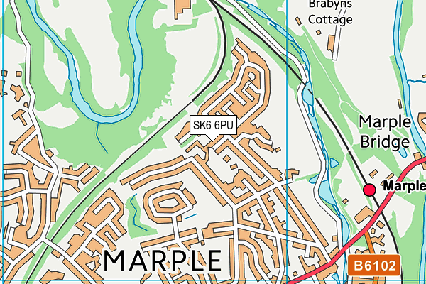 SK6 6PU map - OS VectorMap District (Ordnance Survey)