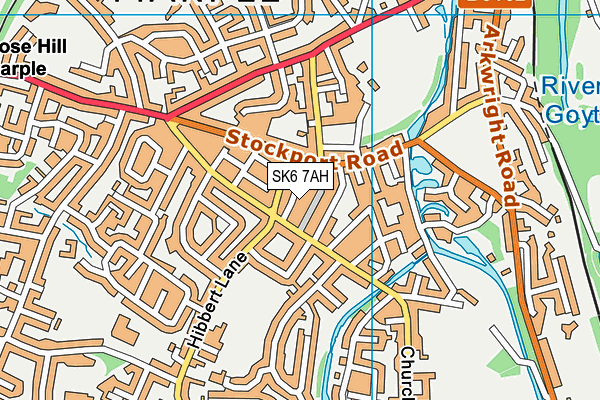 SK6 7AH map - OS VectorMap District (Ordnance Survey)