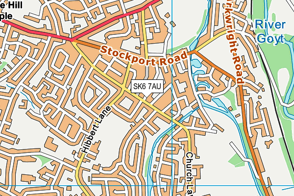SK6 7AU map - OS VectorMap District (Ordnance Survey)