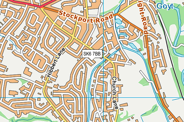SK6 7BB map - OS VectorMap District (Ordnance Survey)