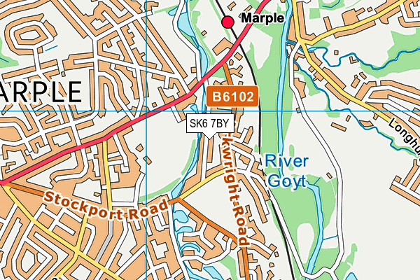 SK6 7BY map - OS VectorMap District (Ordnance Survey)