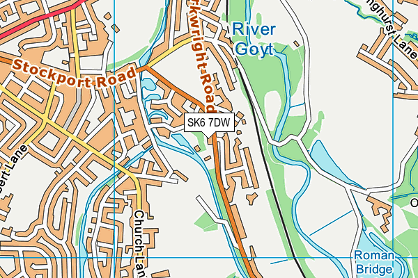 SK6 7DW map - OS VectorMap District (Ordnance Survey)