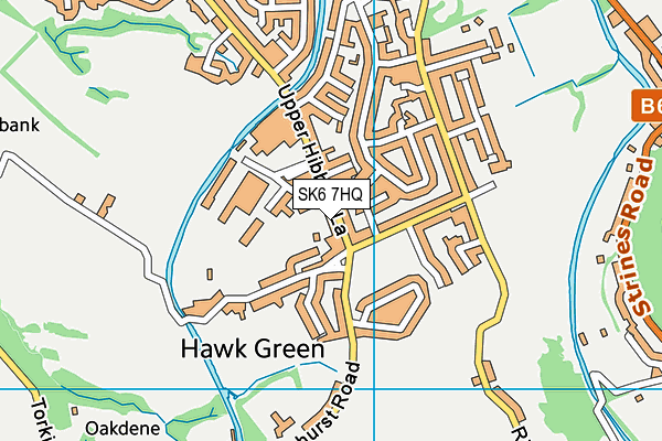 Hawk Green Cricket Club map (SK6 7HQ) - OS VectorMap District (Ordnance Survey)