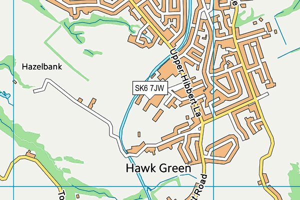 SK6 7JW map - OS VectorMap District (Ordnance Survey)