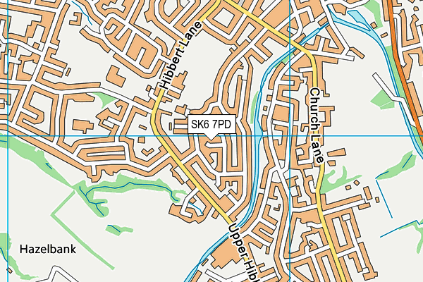SK6 7PD map - OS VectorMap District (Ordnance Survey)