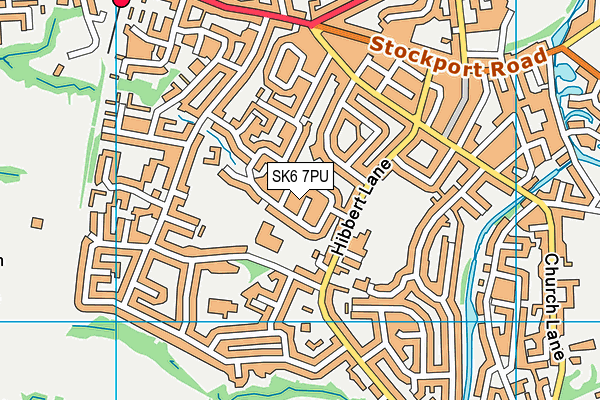 SK6 7PU map - OS VectorMap District (Ordnance Survey)