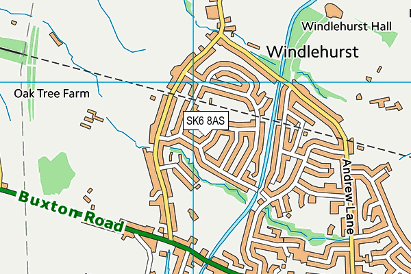 SK6 8AS map - OS VectorMap District (Ordnance Survey)