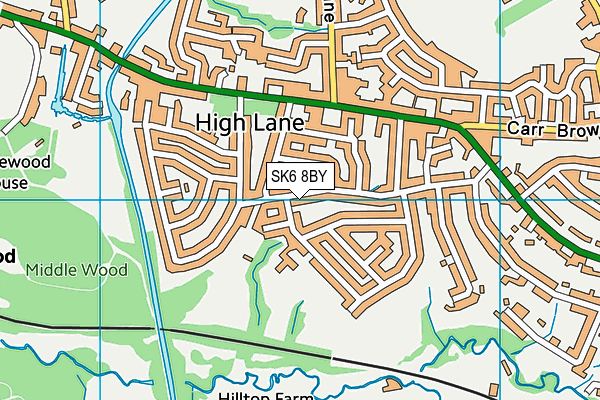 SK6 8BY map - OS VectorMap District (Ordnance Survey)