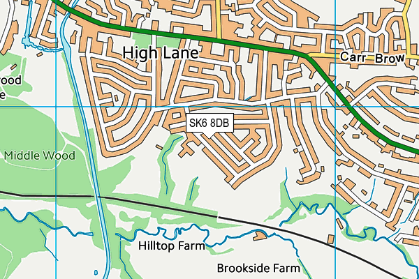 Brookside Primary School map (SK6 8DB) - OS VectorMap District (Ordnance Survey)