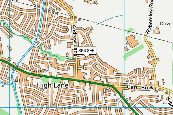 SK6 8EF map - OS VectorMap District (Ordnance Survey)