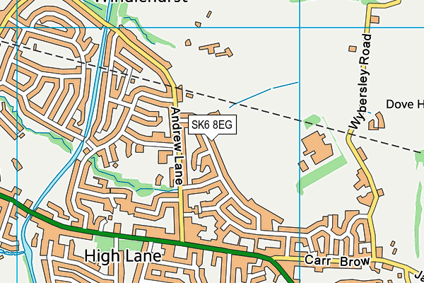 SK6 8EG map - OS VectorMap District (Ordnance Survey)