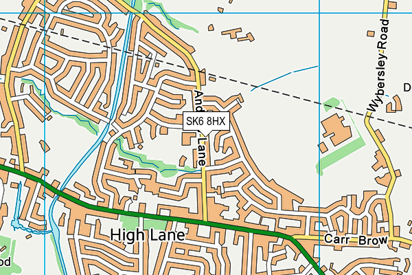 SK6 8HX map - OS VectorMap District (Ordnance Survey)
