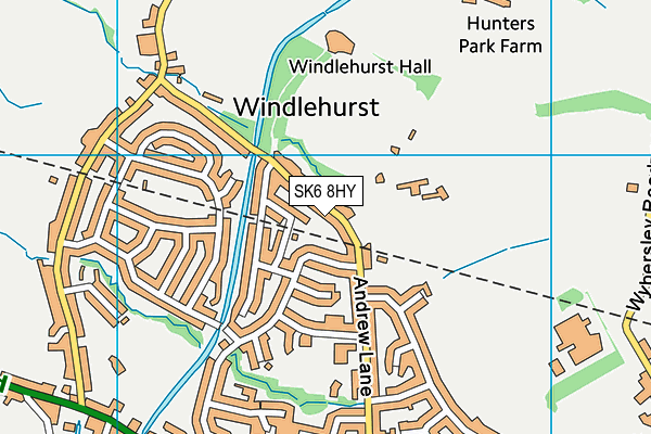 SK6 8HY map - OS VectorMap District (Ordnance Survey)