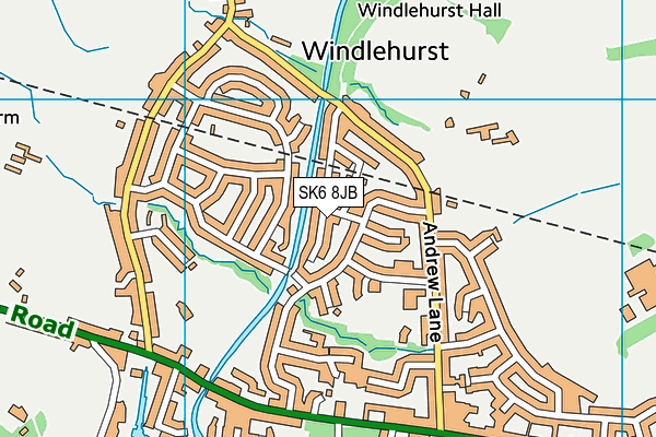 SK6 8JB map - OS VectorMap District (Ordnance Survey)