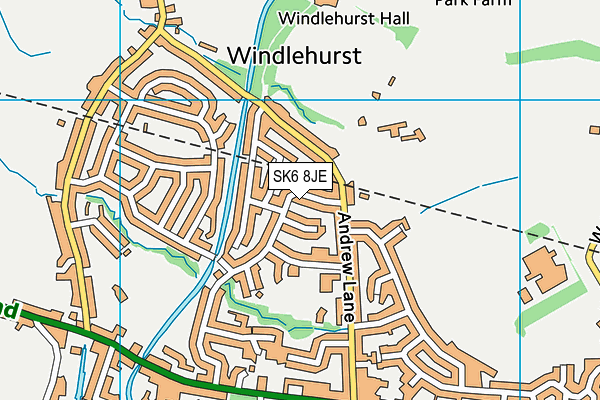 SK6 8JE map - OS VectorMap District (Ordnance Survey)