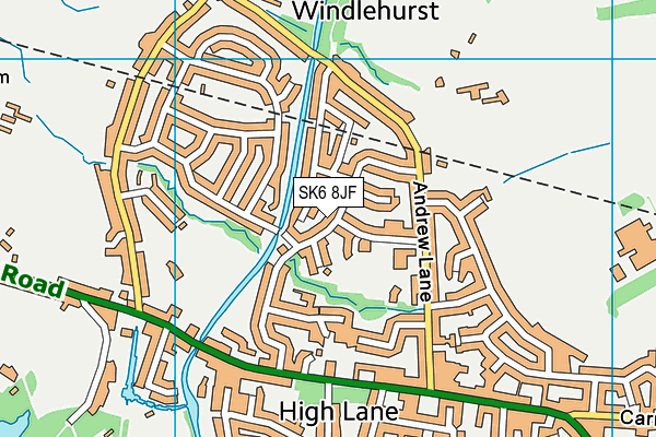 SK6 8JF map - OS VectorMap District (Ordnance Survey)