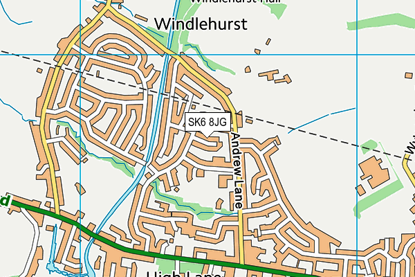 SK6 8JG map - OS VectorMap District (Ordnance Survey)