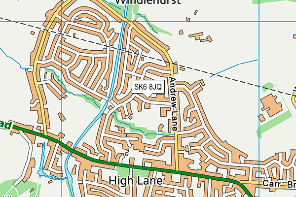 High Lane Primary School map (SK6 8JQ) - OS VectorMap District (Ordnance Survey)