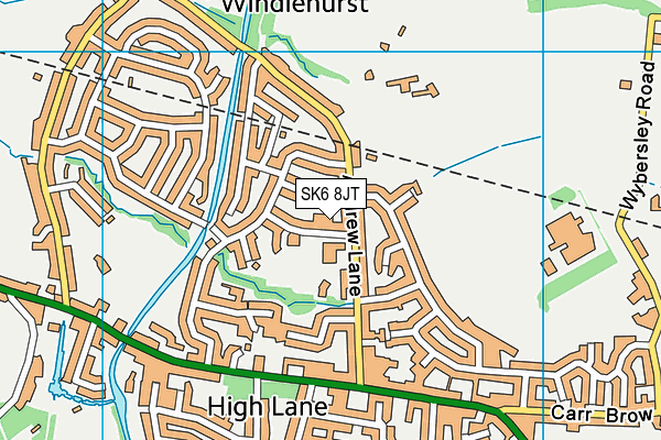 SK6 8JT map - OS VectorMap District (Ordnance Survey)