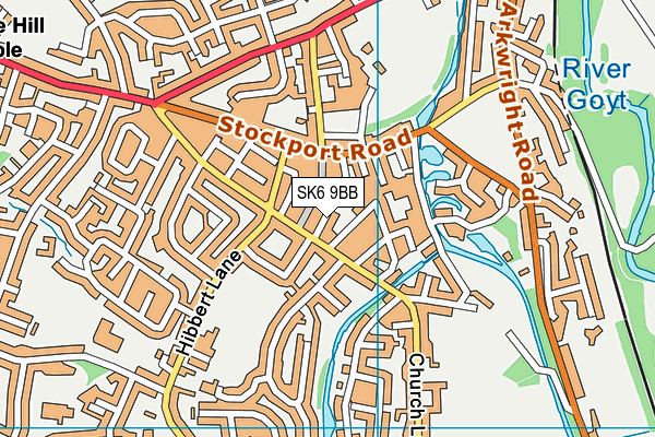 SK6 9BB map - OS VectorMap District (Ordnance Survey)