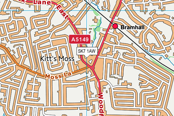 SK7 1AW map - OS VectorMap District (Ordnance Survey)