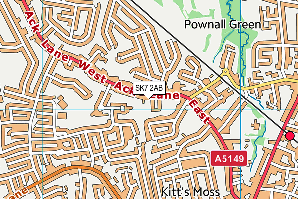 SK7 2AB map - OS VectorMap District (Ordnance Survey)