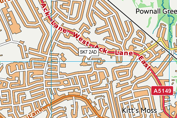 SK7 2AD map - OS VectorMap District (Ordnance Survey)