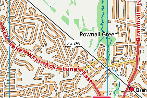 SK7 2AG map - OS VectorMap District (Ordnance Survey)