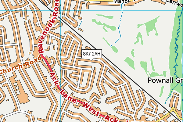 SK7 2AH map - OS VectorMap District (Ordnance Survey)
