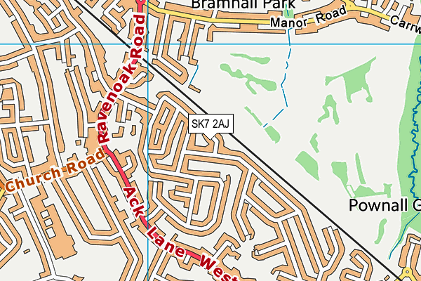 SK7 2AJ map - OS VectorMap District (Ordnance Survey)