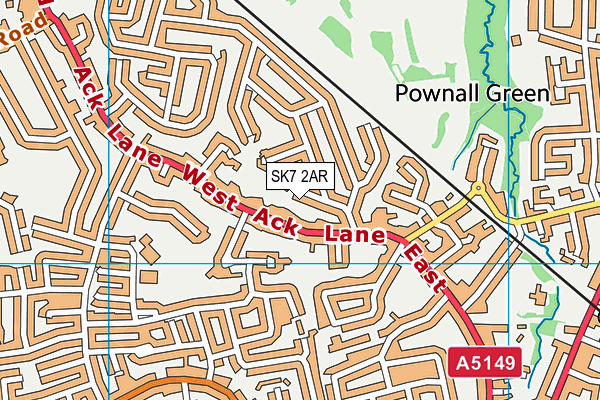 SK7 2AR map - OS VectorMap District (Ordnance Survey)