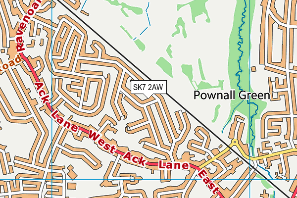 SK7 2AW map - OS VectorMap District (Ordnance Survey)