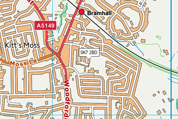 SK7 2BD map - OS VectorMap District (Ordnance Survey)