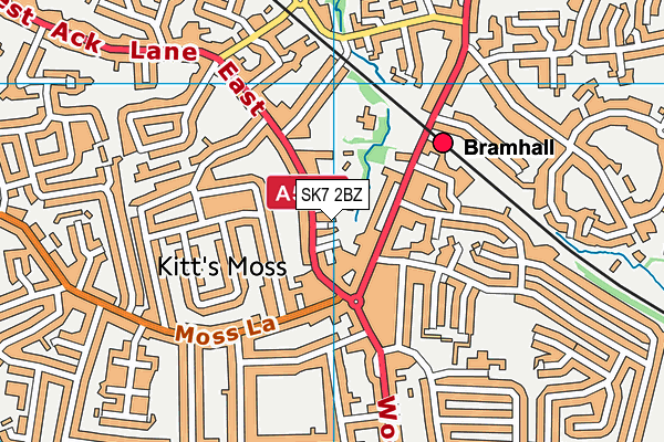 SK7 2BZ map - OS VectorMap District (Ordnance Survey)