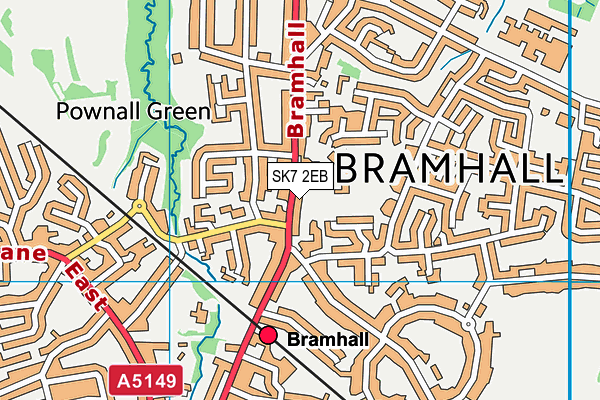 Pownall Green Primary School map (SK7 2EB) - OS VectorMap District (Ordnance Survey)