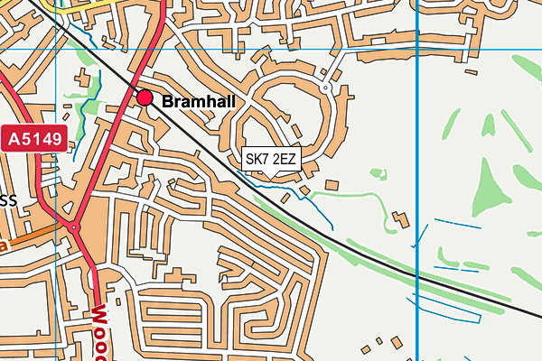 SK7 2EZ map - OS VectorMap District (Ordnance Survey)