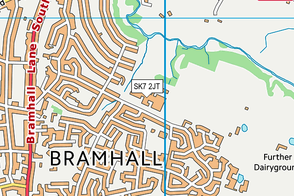 Bramhall High School map (SK7 2JT) - OS VectorMap District (Ordnance Survey)