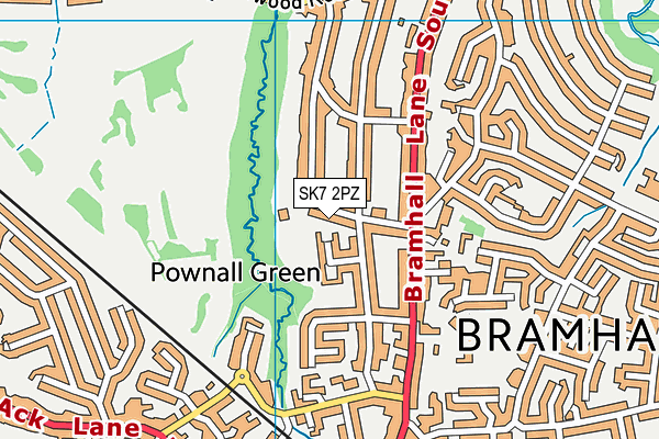 Bramhall Lane Lawn Tennis Club map (SK7 2PZ) - OS VectorMap District (Ordnance Survey)