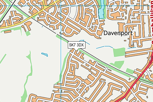SK7 3DX map - OS VectorMap District (Ordnance Survey)