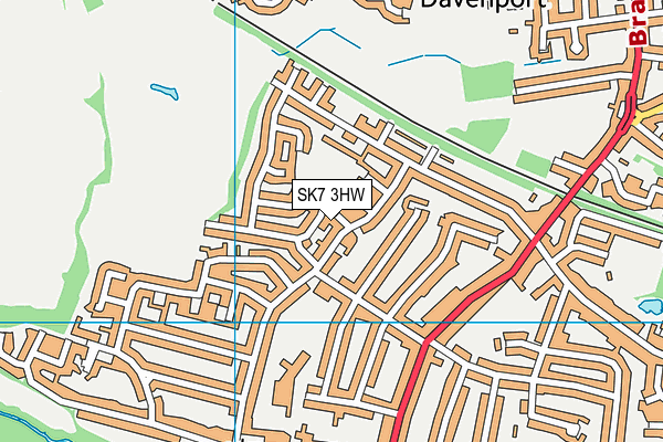 SK7 3HW map - OS VectorMap District (Ordnance Survey)