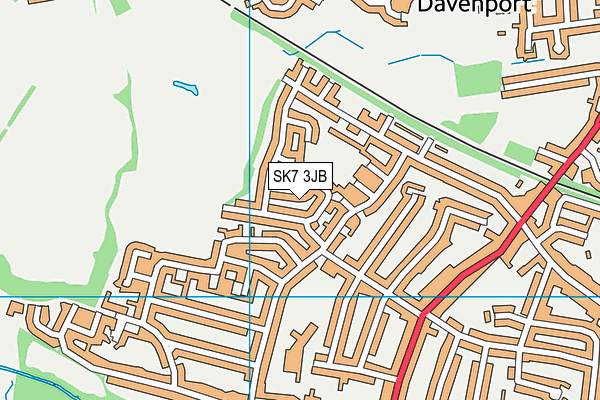 SK7 3JB map - OS VectorMap District (Ordnance Survey)