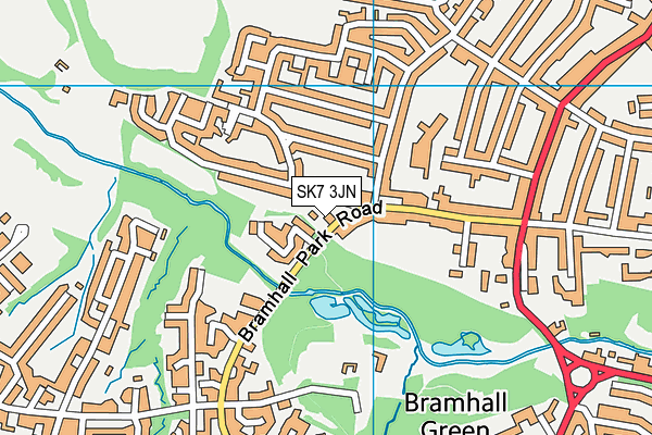 Bramhall Park Lawn Tennis Club map (SK7 3JN) - OS VectorMap District (Ordnance Survey)