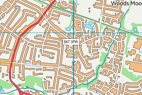 SK7 3PW map - OS VectorMap District (Ordnance Survey)