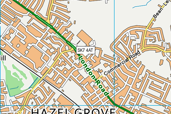 SK7 4AT map - OS VectorMap District (Ordnance Survey)