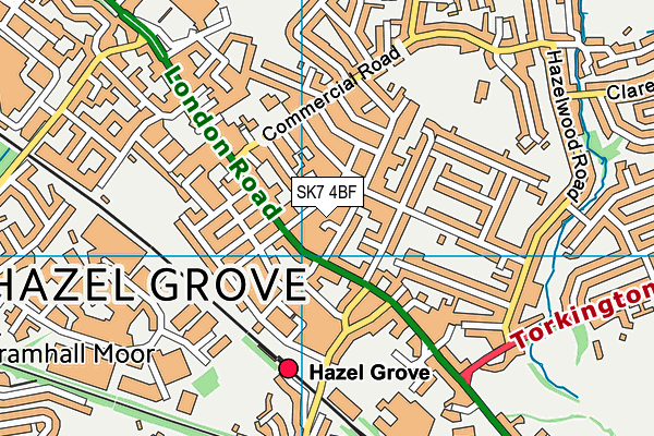 SK7 4BF map - OS VectorMap District (Ordnance Survey)